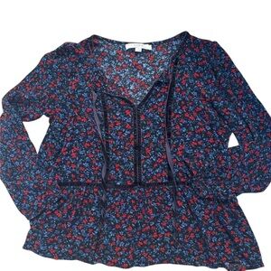 Loft‎ Floral Print Women's Top, Size Medium, Cute Blouse for Spring